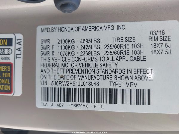 2018 HONDA CR-V EX