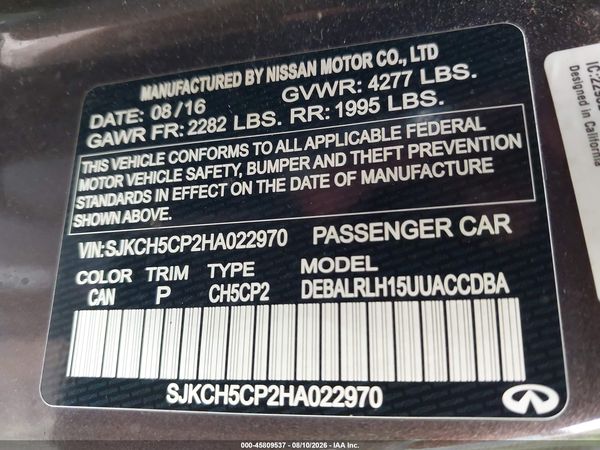 2017 INFINITI QX30 PREMIUM