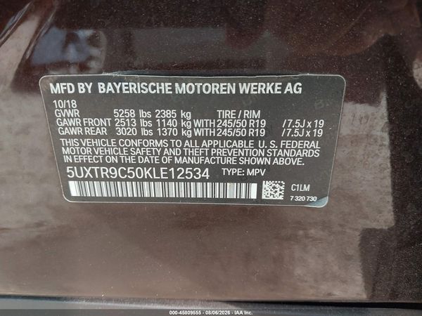 2019 BMW X3 XDRIVE30I
