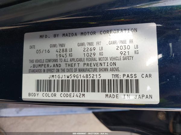2016 MAZDA MAZDA6 I GRAND TOURING — I9