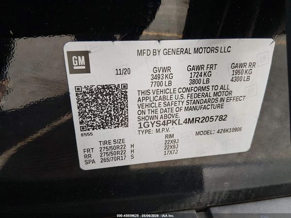 2021 CADILLAC ESCALADE ESV 4WD SPORT