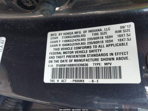 2017 HONDA CR-V EX-L/EX-L NAVI