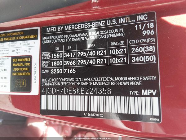 2019 MERCEDES-BENZ GLS 550 4MATIC