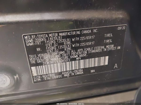 2020 TOYOTA RAV4 LE