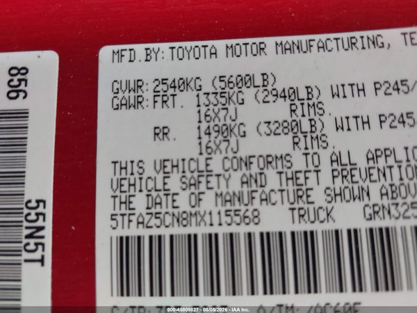 2021 TOYOTA TACOMA SR5 V6