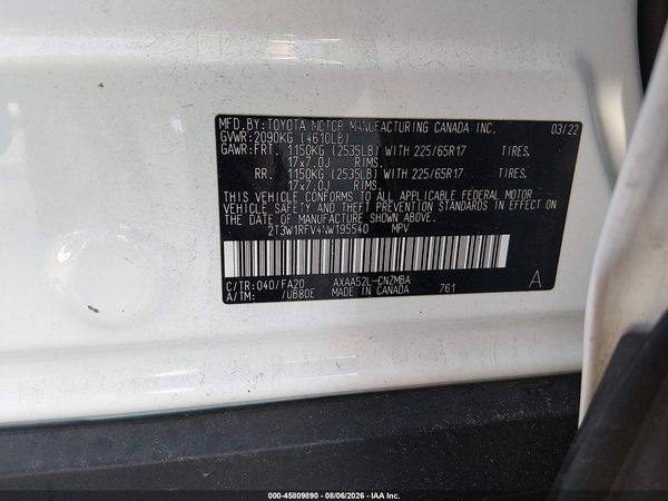 2022 TOYOTA RAV4 XLE