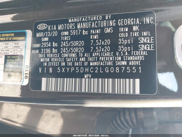 2020 KIA TELLURIDE SX — I9