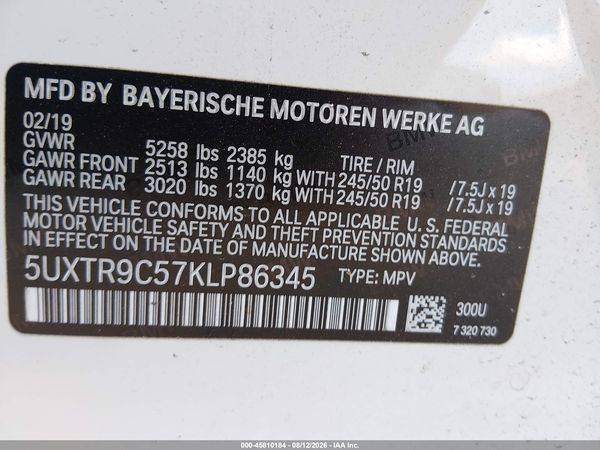 2019 BMW X3 XDRIVE30I
