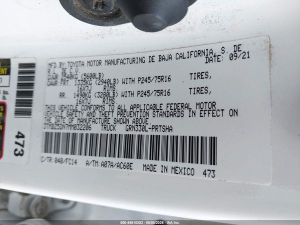 2021 TOYOTA TACOMA SR5 V6