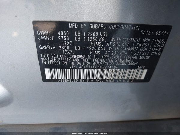 2021 SUBARU OUTBACK PREMIUM