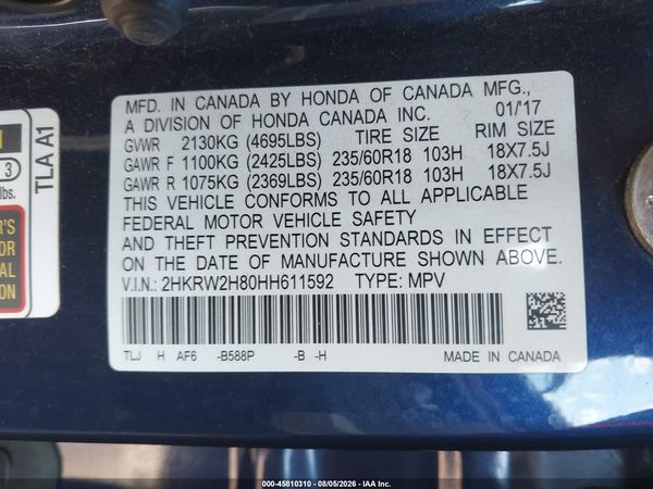 2017 HONDA CR-V EX-L/EX-L NAVI