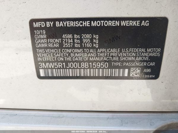 2020 BMW 330I NA