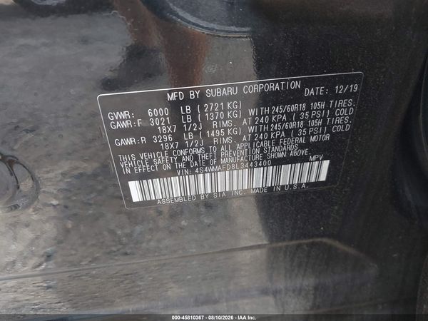 2020 SUBARU ASCENT PREMIUM — I9