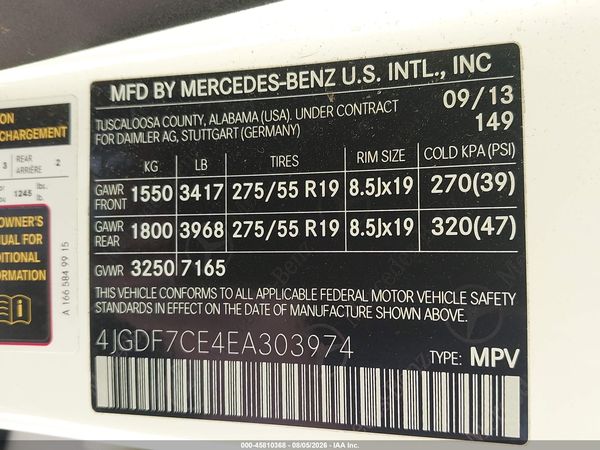 2014 MERCEDES-BENZ GL 450 4MATIC