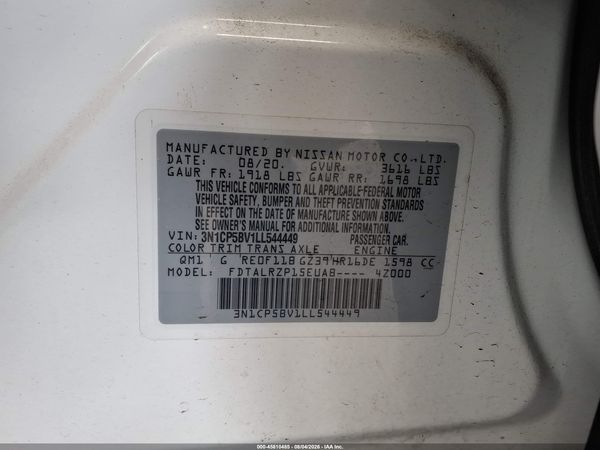 2020 NISSAN KICKS S XTRONIC CVT — I9