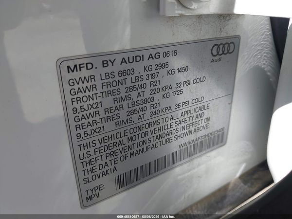 2017 AUDI Q7 3.0T PREMIUM