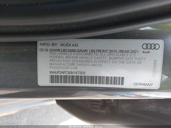 2016 AUDI S6 PREMIUM PLUS