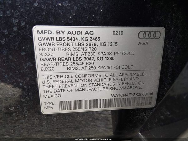 2019 AUDI Q5 45 PREMIUM