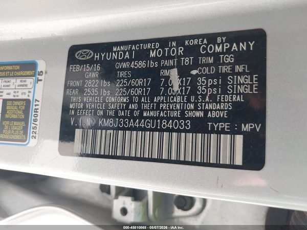 2016 HYUNDAI TUCSON SE