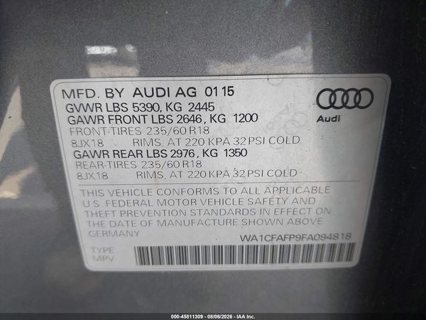 2015 AUDI Q5 2.0T PREMIUM