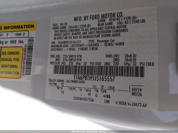 2018 FORD MUSTANG ECOBOOST