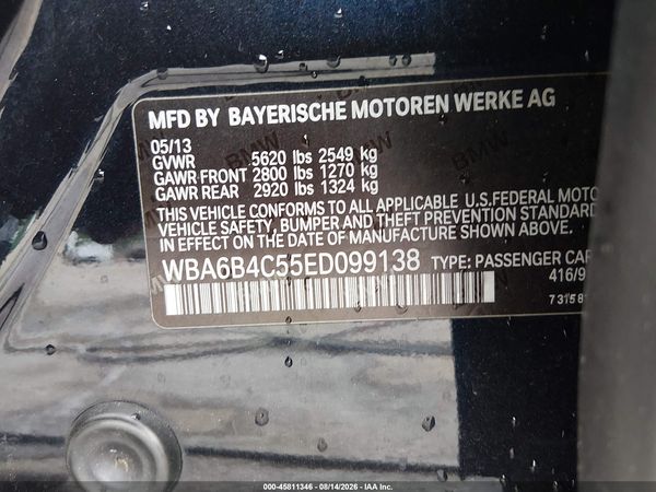 2014 BMW 650I GRAN COUPE XDRIVE