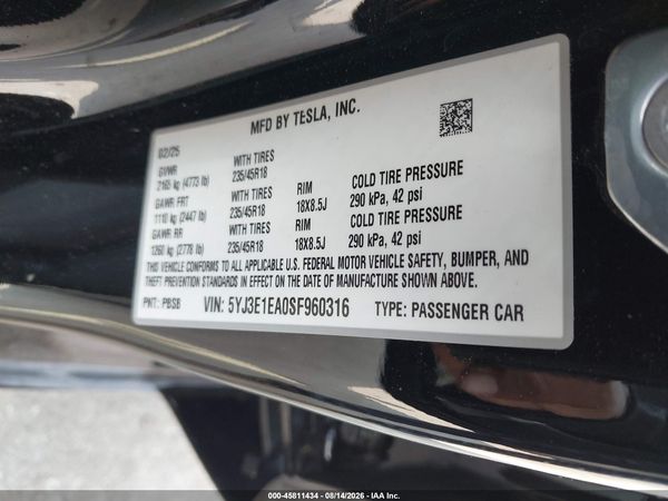 2025 TESLA MODEL 3