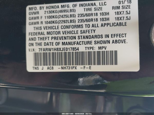 2018 HONDA CR-V EX-L/EX-L NAVI