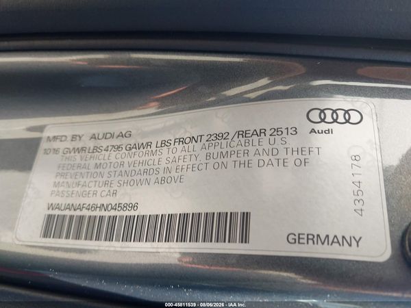 2017 AUDI A4 PREMIUM