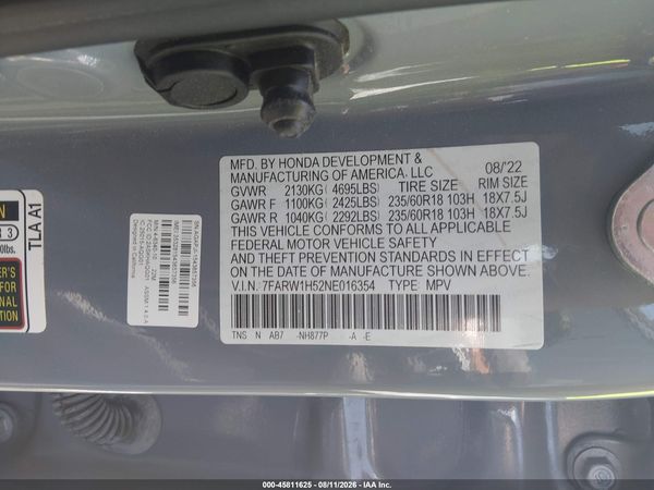 2022 HONDA CR-V 2WD EX