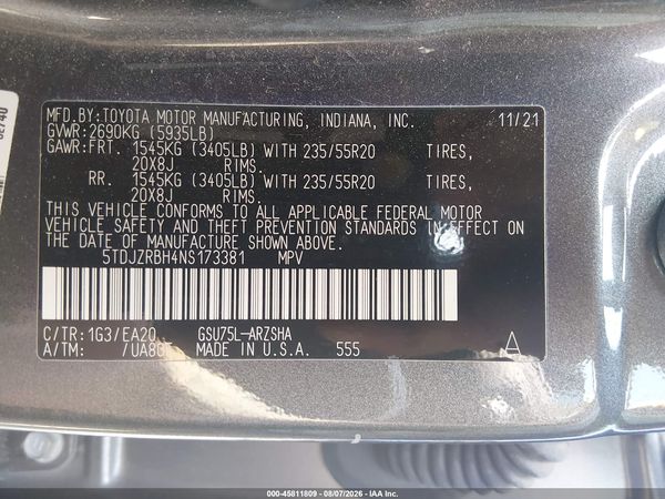 2022 TOYOTA HIGHLANDER XSE
