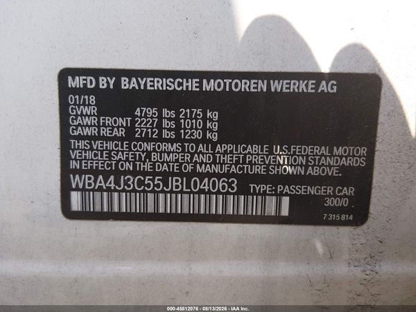 2018 BMW 430I GRAN COUPE XDRIVE