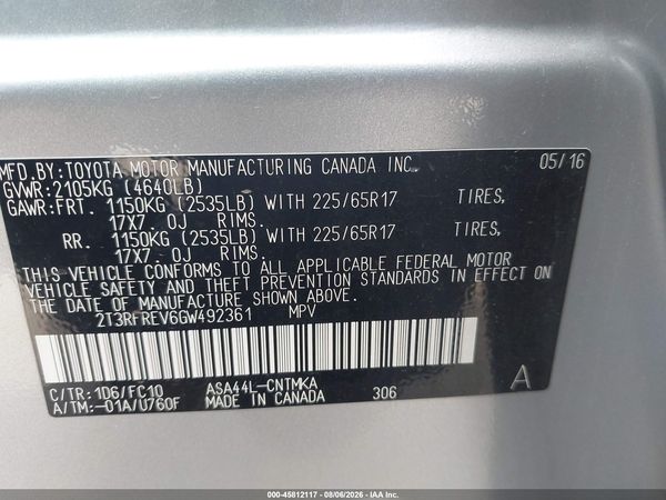 2016 TOYOTA RAV4 XLE