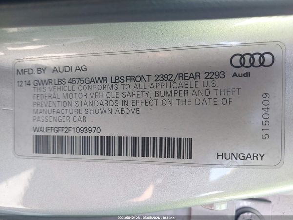 2015 AUDI A3 2.0T PREMIUM — I9