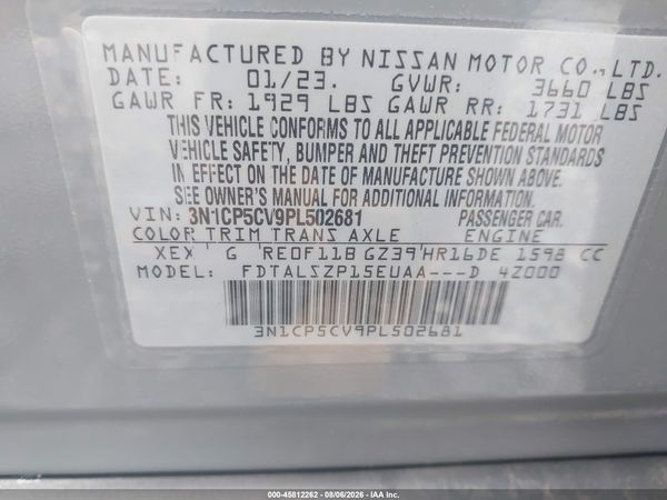 2023 NISSAN KICKS SV XTRONIC CVT — I9