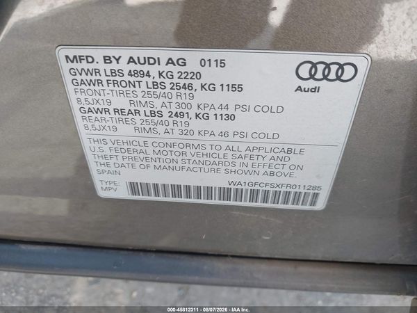 2015 AUDI Q3 2.0T PREMIUM PLUS