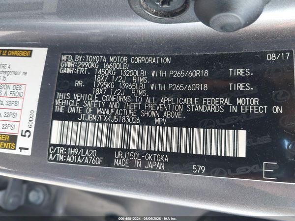 2018 LEXUS GX 460 460 Base
