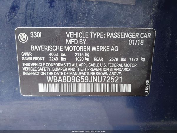 2018 BMW 330I XDRIVE