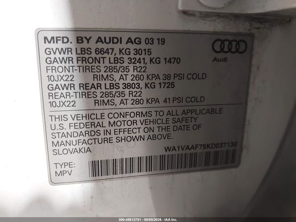 2019 AUDI Q7 55 PREMIUM