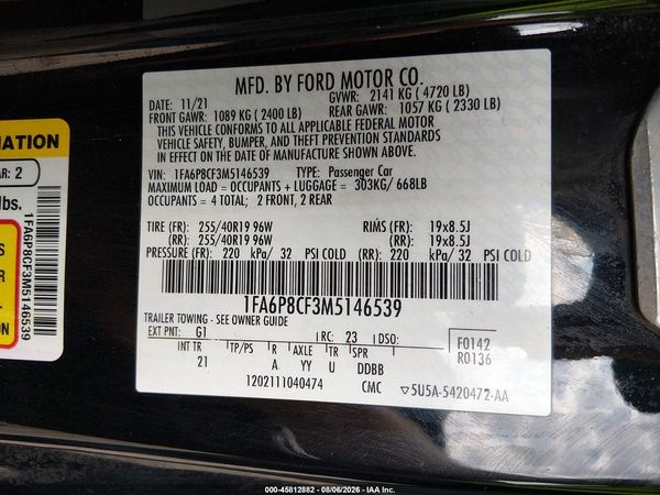2021 FORD MUSTANG GT FASTBACK