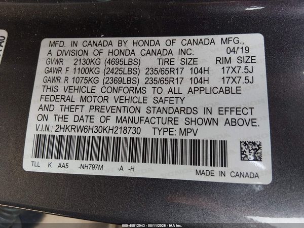 2019 HONDA CR-V LX