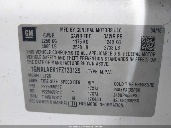 2015 CHEVROLET EQUINOX LS — I9