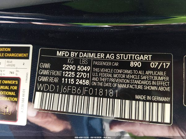 2018 MERCEDES-BENZ E 400