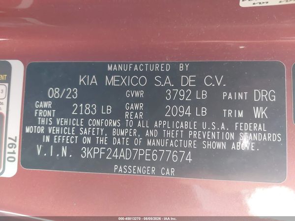 2023 KIA FORTE LXS