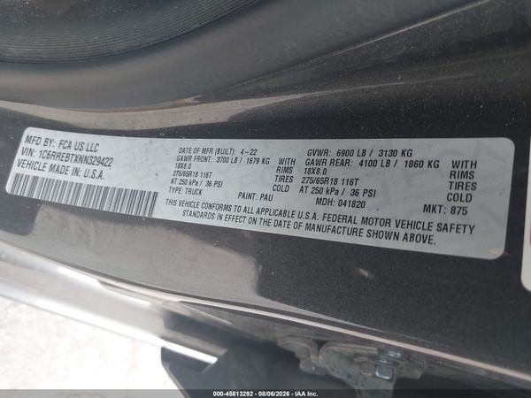 2022 RAM 1500 BIG HORN  4X2 6'4 BOX