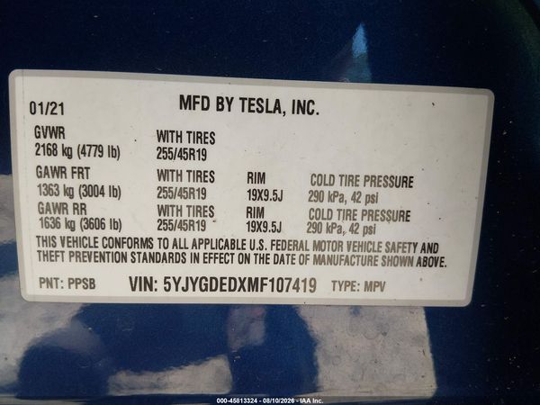 2021 TESLA MODEL Y