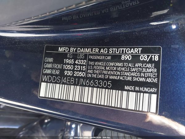 2018 MERCEDES-BENZ CLA 250 CLA250