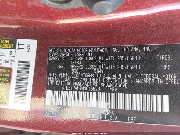 2021 TOYOTA HIGHLANDER LE