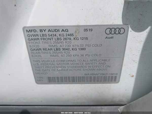2019 AUDI Q5 45 PREMIUM