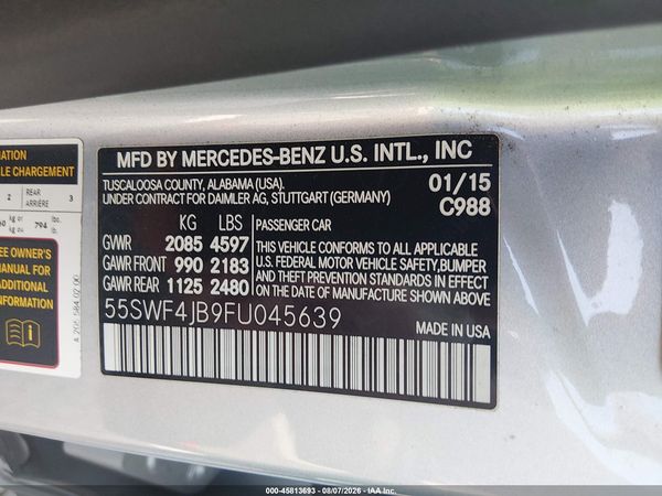 2015 MERCEDES-BENZ C 300 Base